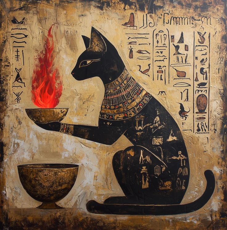 dessin chat égyptien